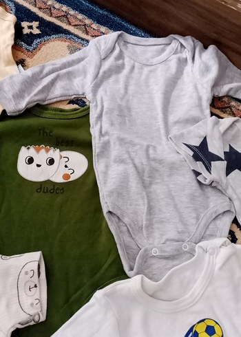 Beyaz Baskılı Pamuklu Bebek Body - Görsel 11