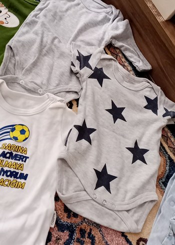 Beyaz Baskılı Pamuklu Bebek Body - Görsel 5