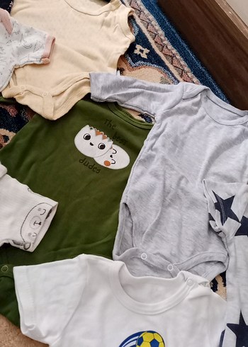 Beyaz Baskılı Pamuklu Bebek Body - Görsel 6