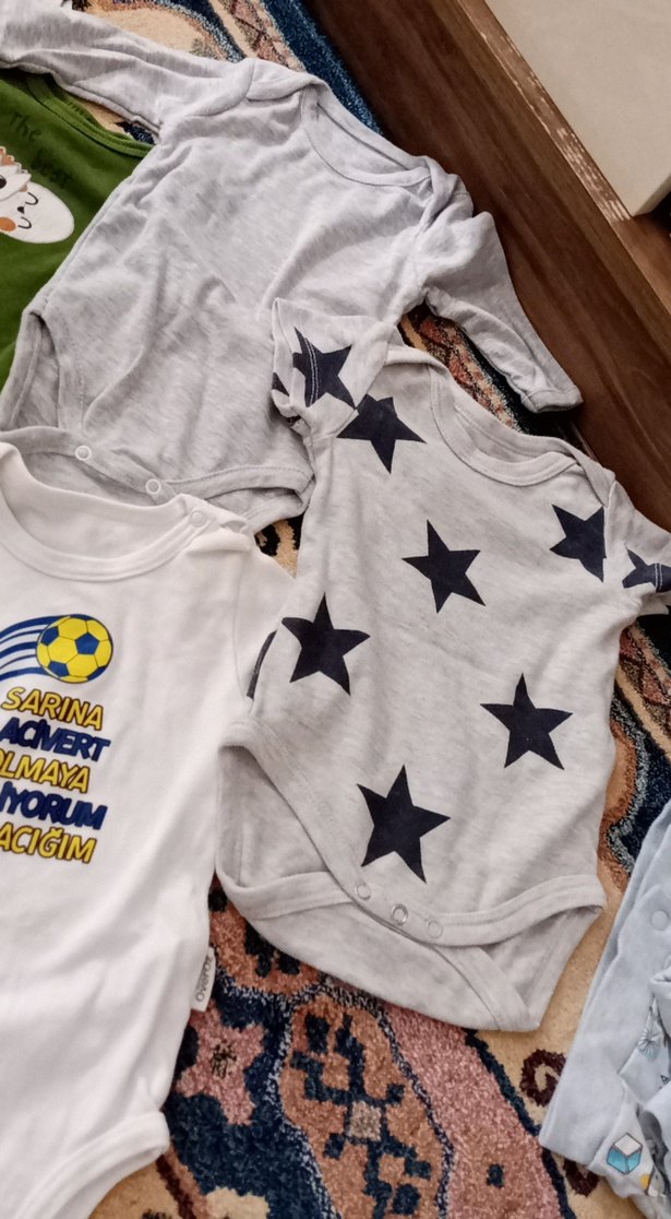 Beyaz Baskılı Pamuklu Bebek Body - Görsel 5