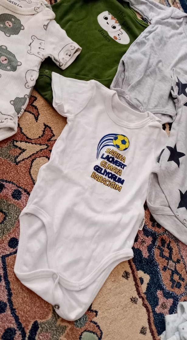 Beyaz Baskılı Pamuklu Bebek Body - Görsel 4