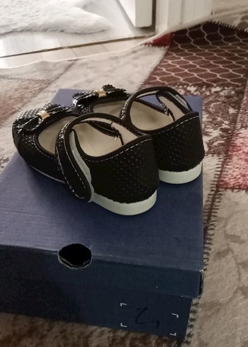 Kız Çocuk Siyah Yılan Desenli Tokalı Babet - Görsel 3