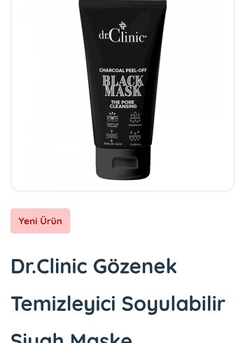 dr.Clinic Kömürlü Siyah Soyulabilir Maske - Görsel 4