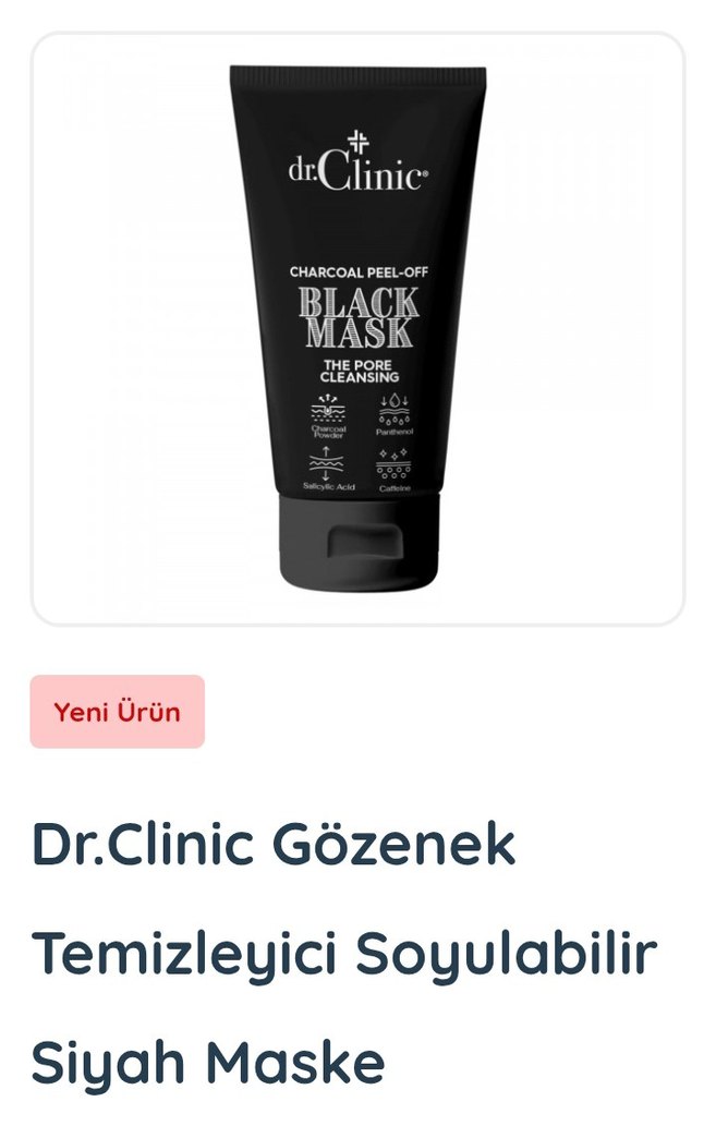 dr.Clinic Kömürlü Siyah Soyulabilir Maske - Görsel 4