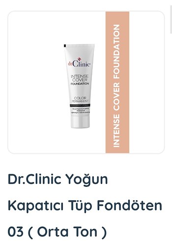 dr.Clinic Intense Cover Fondöten SPF15
yoğun kapatıcı fondöten - Görsel 4