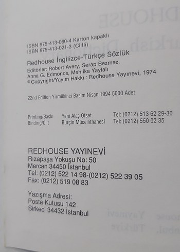 Redhouse İngilizce-Türkçe Sözlüğü - Görsel 2