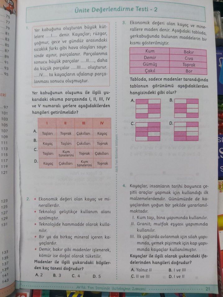 4.sınif Fen Bilimleri Atölyem Test Kitabı - Görsel 3