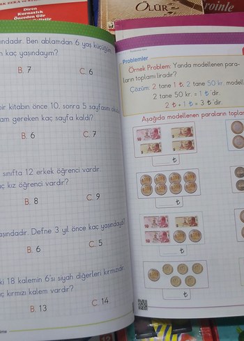 1.sınıf Resimli Problemler ve matematik Kitapları - Görsel 5