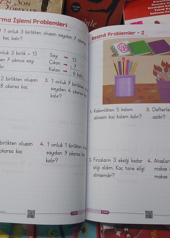 1.sınıf Resimli Problemler ve matematik Kitapları - Görsel 6