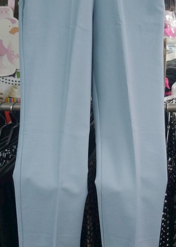 Mavi Pastel Kadın Pamuklu Kumaş Pantolon - Görsel 4