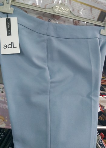 Mavi Pastel Kadın Pamuklu Kumaş Pantolon - Görsel 3