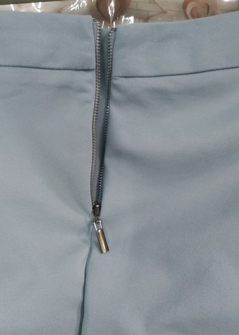 Mavi Pastel Kadın Pamuklu Kumaş Pantolon - Görsel 2