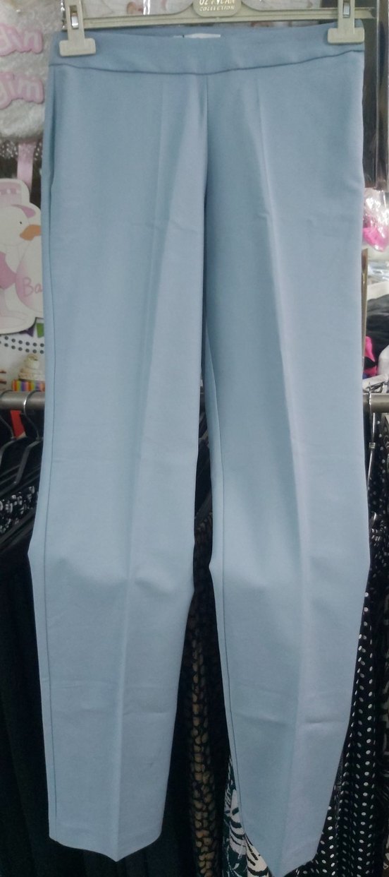 Mavi Pastel Kadın Pamuklu Kumaş Pantolon - Görsel 4