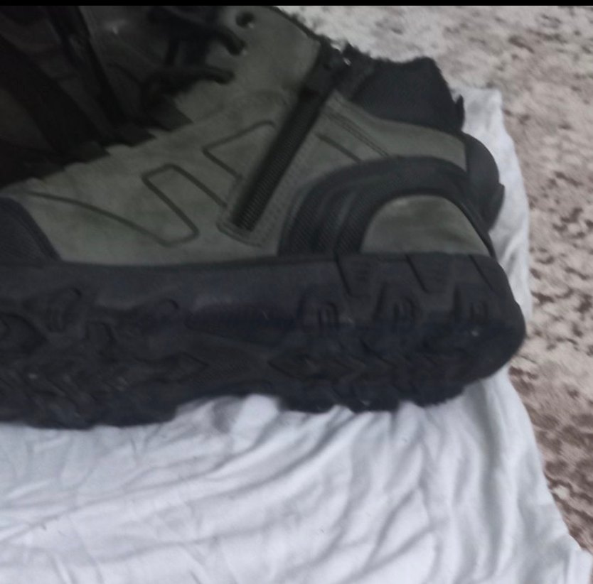 Gri Kamuflaj Fermuarlı Erkek Biker Bot - Görsel 2