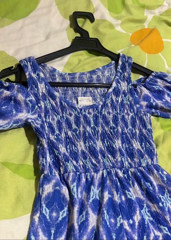 Mavi Bohem Katlı Uzun Çocuk Tulum - Görsel 3