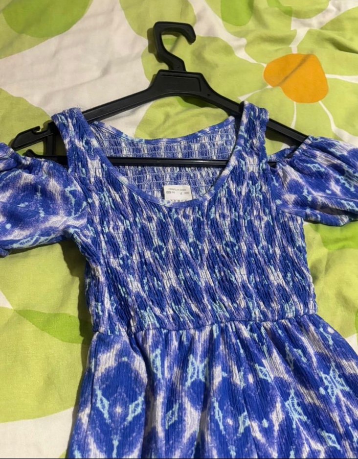 Mavi Bohem Katlı Uzun Çocuk Tulum - Görsel 3