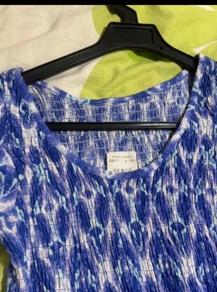 Mavi Bohem Katlı Uzun Çocuk Tulum - Görsel 4