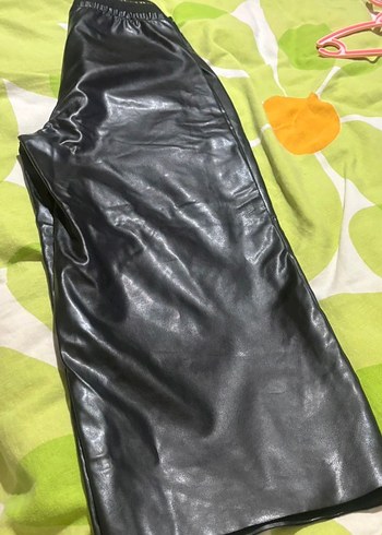 Çocuk Siyah Deri Midi Pantolon - Görsel 6