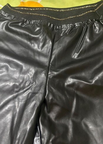 Çocuk Siyah Deri Midi Pantolon - Görsel 3