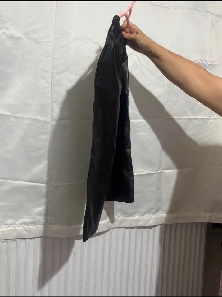 Çocuk Siyah Deri Midi Pantolon - Görsel 2