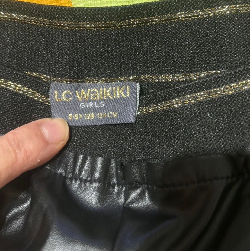 Çocuk Siyah Deri Midi Pantolon - Görsel 5