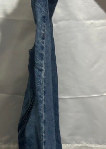 Düğmeli Kısa Mavi Denim Kadın Jean - Görsel 2