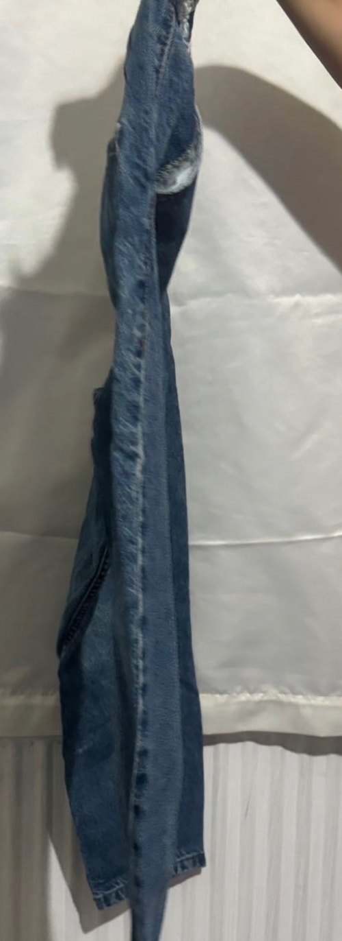 Düğmeli Kısa Mavi Denim Kadın Jean - Görsel 2