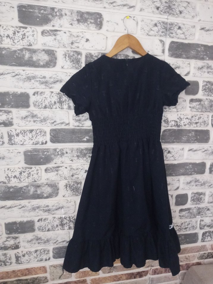 Nakışlı Siyah Vintage Uzun Elbise - Görsel 2