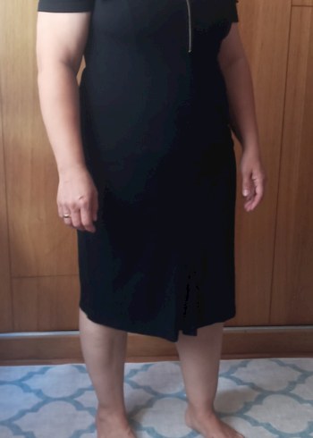 Kısa Kollu Siyah Uzun Elbise - Görsel 4