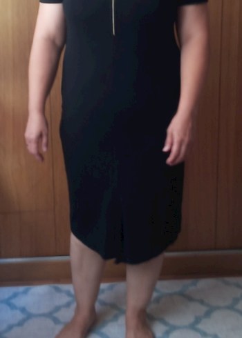 Kısa Kollu Siyah Uzun Elbise - Görsel 5