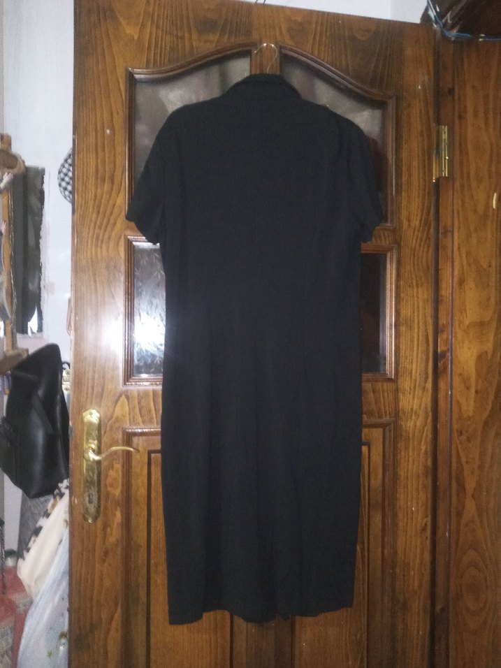 Kısa Kollu Siyah Uzun Elbise - Görsel 2