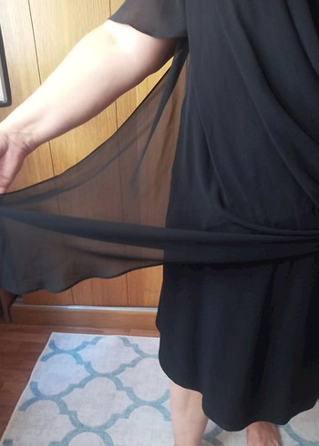 Siyah Uzun Kadın Abiye Elbise - Görsel 5