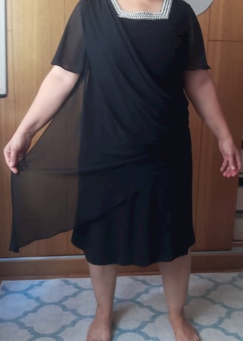 Siyah Uzun Kadın Abiye Elbise - Görsel 6