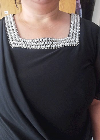 Siyah Uzun Kadın Abiye Elbise - Görsel 3