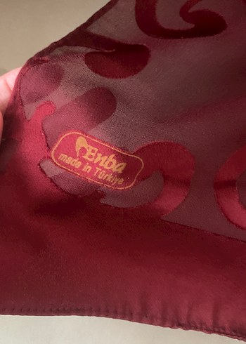 Bordo  şifon Kadın eşarp - Görsel 4