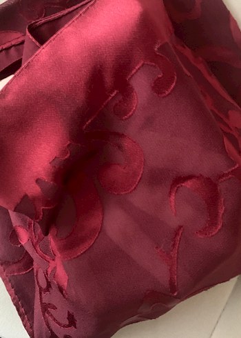 Bordo  şifon Kadın eşarp - Görsel 2