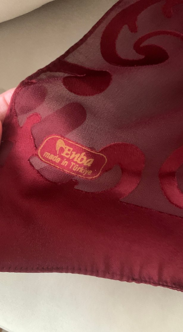 Bordo  şifon Kadın eşarp - Görsel 4