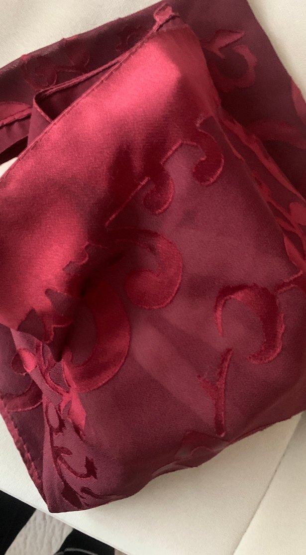 Bordo  şifon Kadın eşarp - Görsel 2