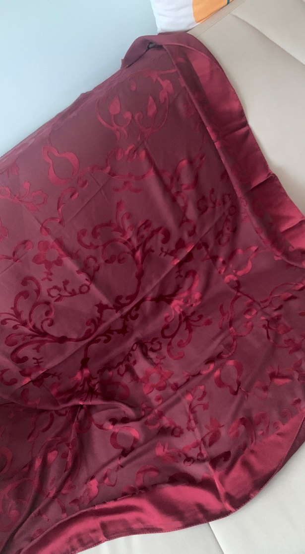 Bordo  şifon Kadın eşarp - Görsel 3