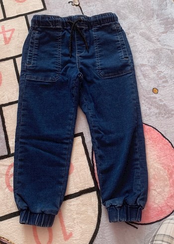 Çocuk Renkli Mavi Rahat Denim Pantolon