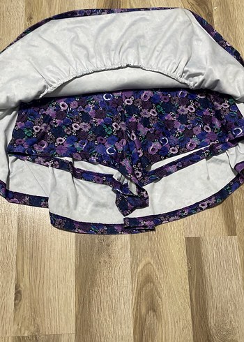 Koton Mor Bağlama Desenli Fırfırlı Mini Etek
