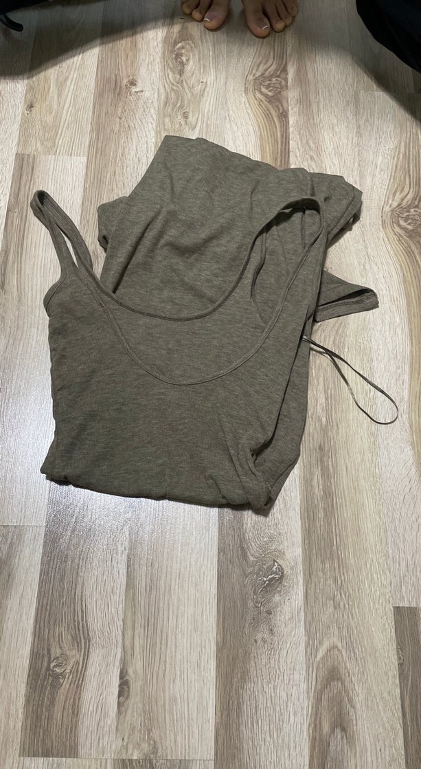 Gri Kolsuz Hamile Tulum V Yaka - Görsel 2