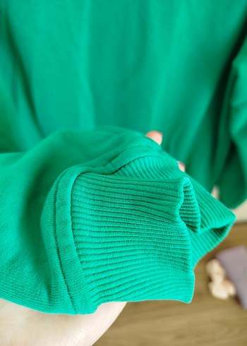 m Beden Yeşil Oversize Kadın Sweatshirt