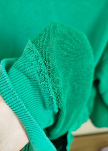 m Beden yeşil Renk Yeşil Oversize Kadın Sweatshirt