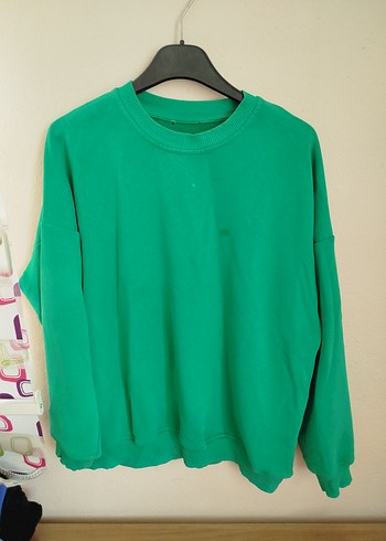 Yeşil Oversize Kadın Sweatshirt