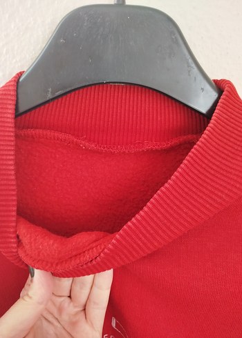 m Beden Kadın Kırmızı Baskılı Sweatshirt