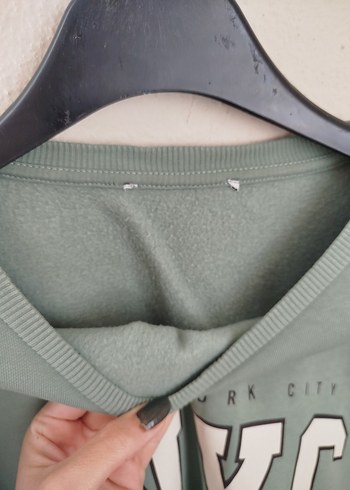 m Beden Gri NYC Baskılı Kadın Sweatshirt