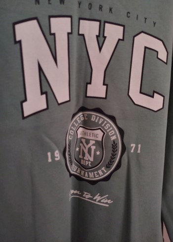 Diğer Gri NYC Baskılı Kadın Sweatshirt