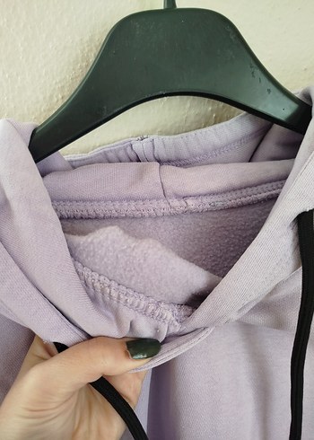 m Beden mor Renk Eflatun Kapüşonlu Kadın Sweatshirt