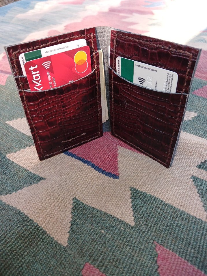 Ünisex El İşi Deri Cüzdan - Görsel 5